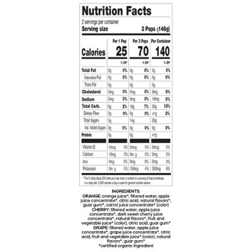 GoodPop No Added Sugar Junior Pops Variety Pack - Orange, Cherry & Grape, 6 ct