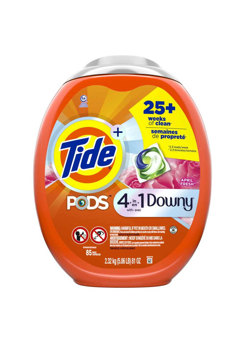 Tide PODS Plus Downy April Fresh HE Laundry Detergent Pacs; image 1 of 8