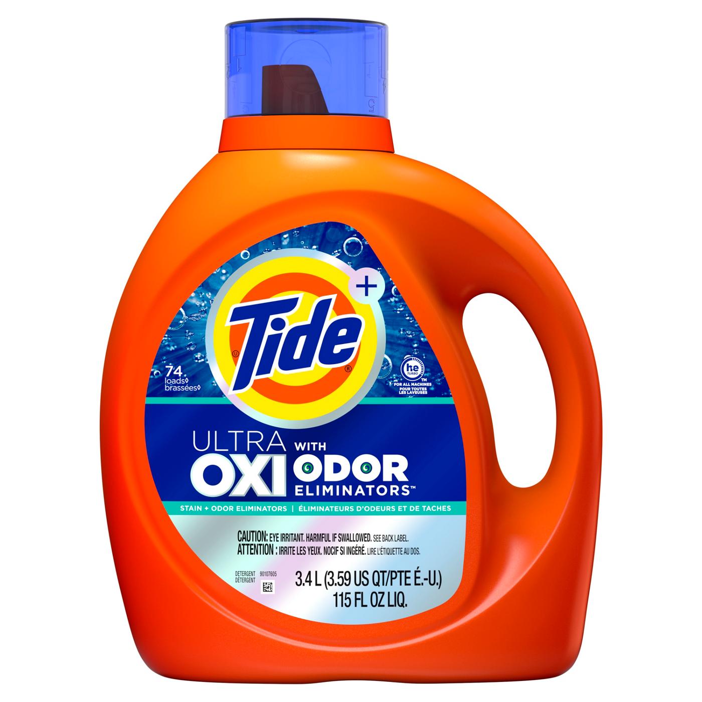 Tide + Ultra Oxi Odor Eliminators HE Turbo Clean Liquid Laundry Detergent, 59 Loads; image 1 of 9