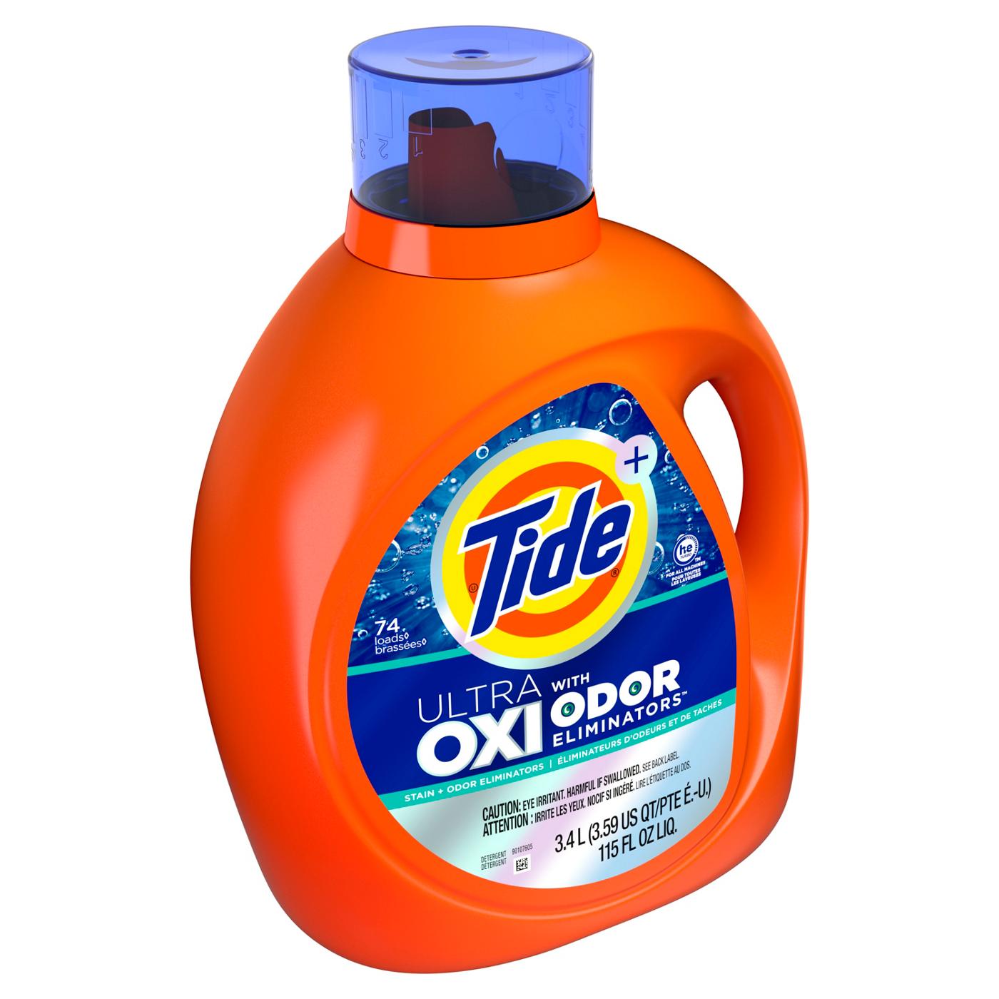 Tide + Ultra Oxi Odor Eliminators HE Turbo Clean Liquid Laundry Detergent, 59 Loads; image 9 of 11