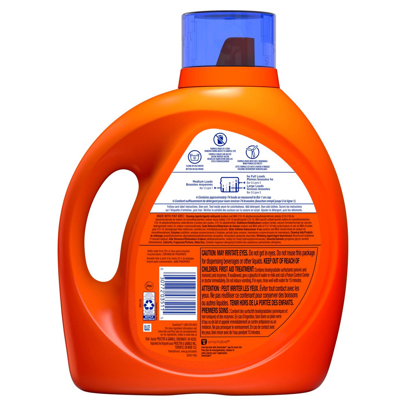 Tide + Ultra Oxi Odor Eliminators HE Turbo Clean Liquid Laundry Detergent, 59 Loads; image 10 of 11