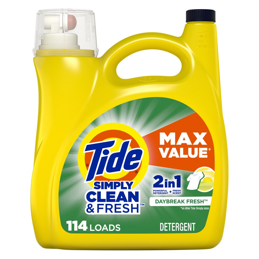 Tide Simply Clean & Fresh HE Liquid Laundry Detergent, 114 Loads