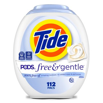 Tide PODS Free & Gentle Laundry Detergent Soap Pacs - Unscented
