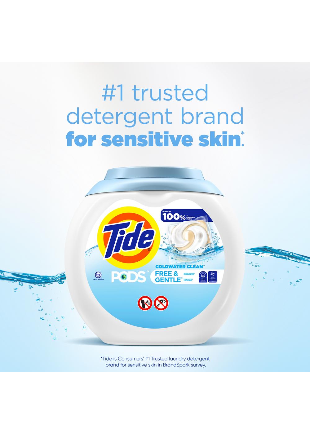 Tide PODS Free & Gentle Coldwater Clean HE Laundry Detergent Pacs; image 9 of 10