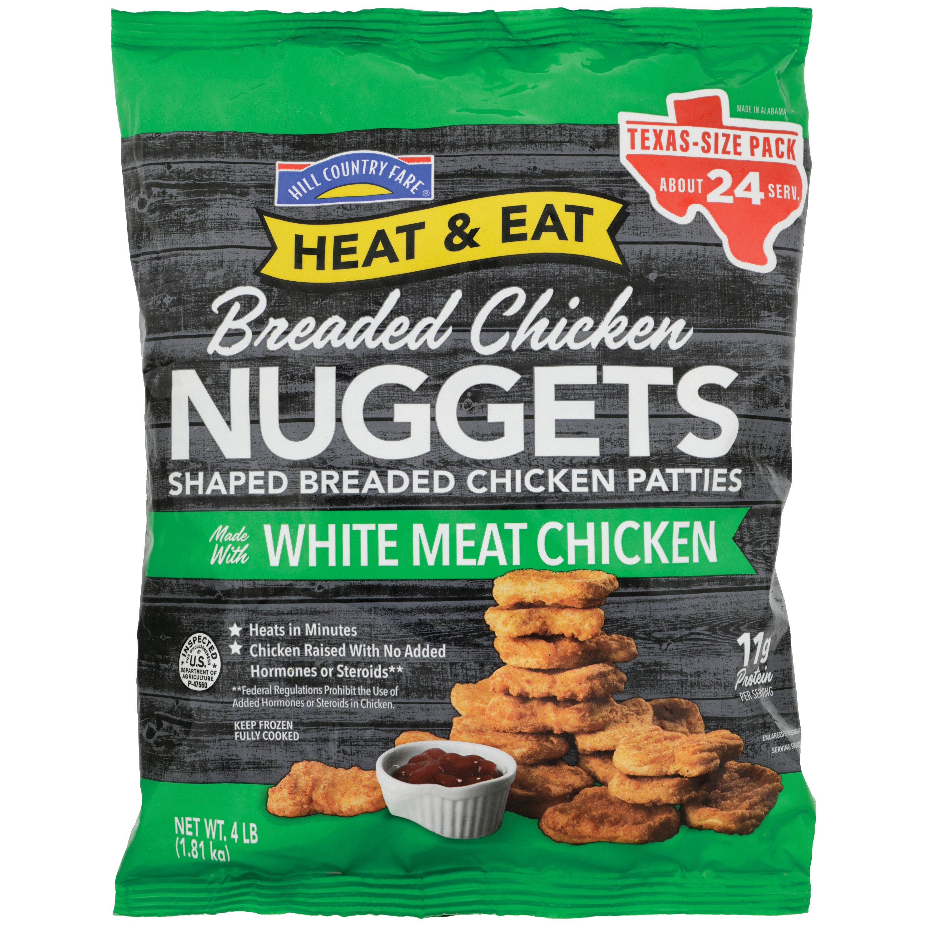 Hill Country Fare Heat & Eat Frozen Breaded Chicken Nuggets - Texas-Size Pack, 64 oz