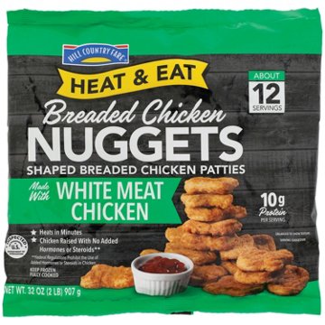 Hill Country Fare Heat & Eat Frozen Breaded Chicken Nuggets, 32 oz