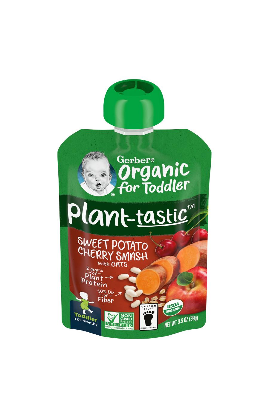 Gerber Organic for Toddler Plant-tastic Pouch - Sweet Potato Cherry Smash with Oats; image 1 of 7