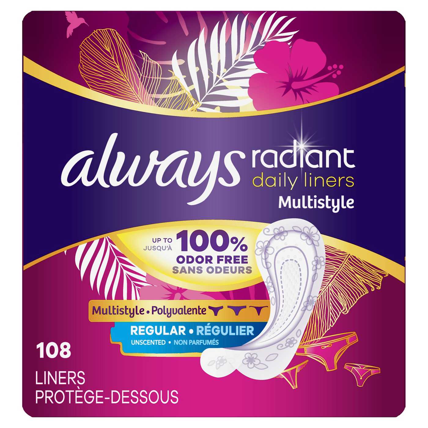 Always Radiant Regular Daily Liners Multistyle Shop Pads & Liners at