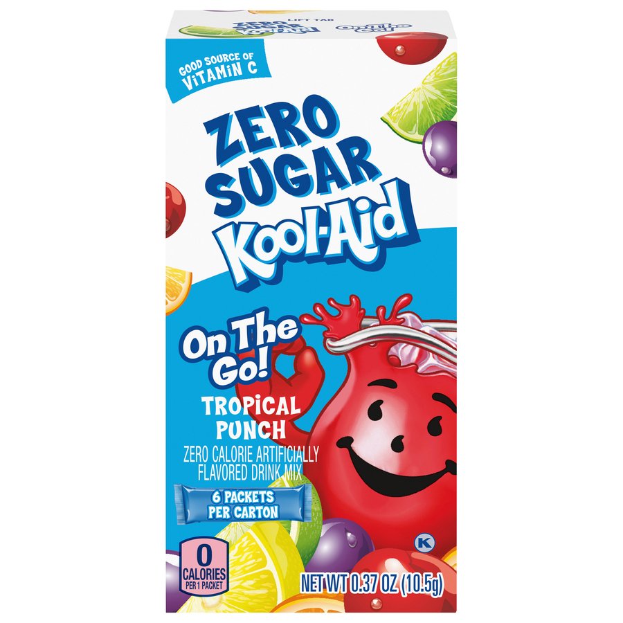 Kool-Aid Zero Sugar On the Go! Drink Packets - Tropical Punch, 6 ct