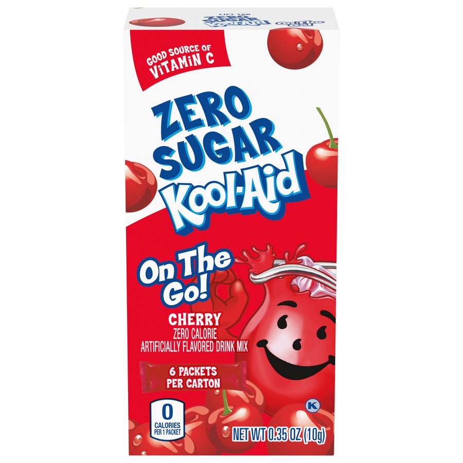 Kool-Aid Zero Sugar On the Go! Drink Mix Packets - Cherry, 6 ct