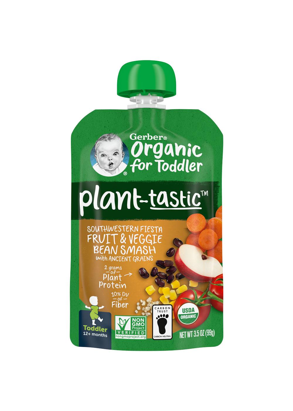 Gerber Organic for Toddler Plant-tastic Pouch - Southwestern Fiesta Fruit & Veggie Bean Smash; image 1 of 2
