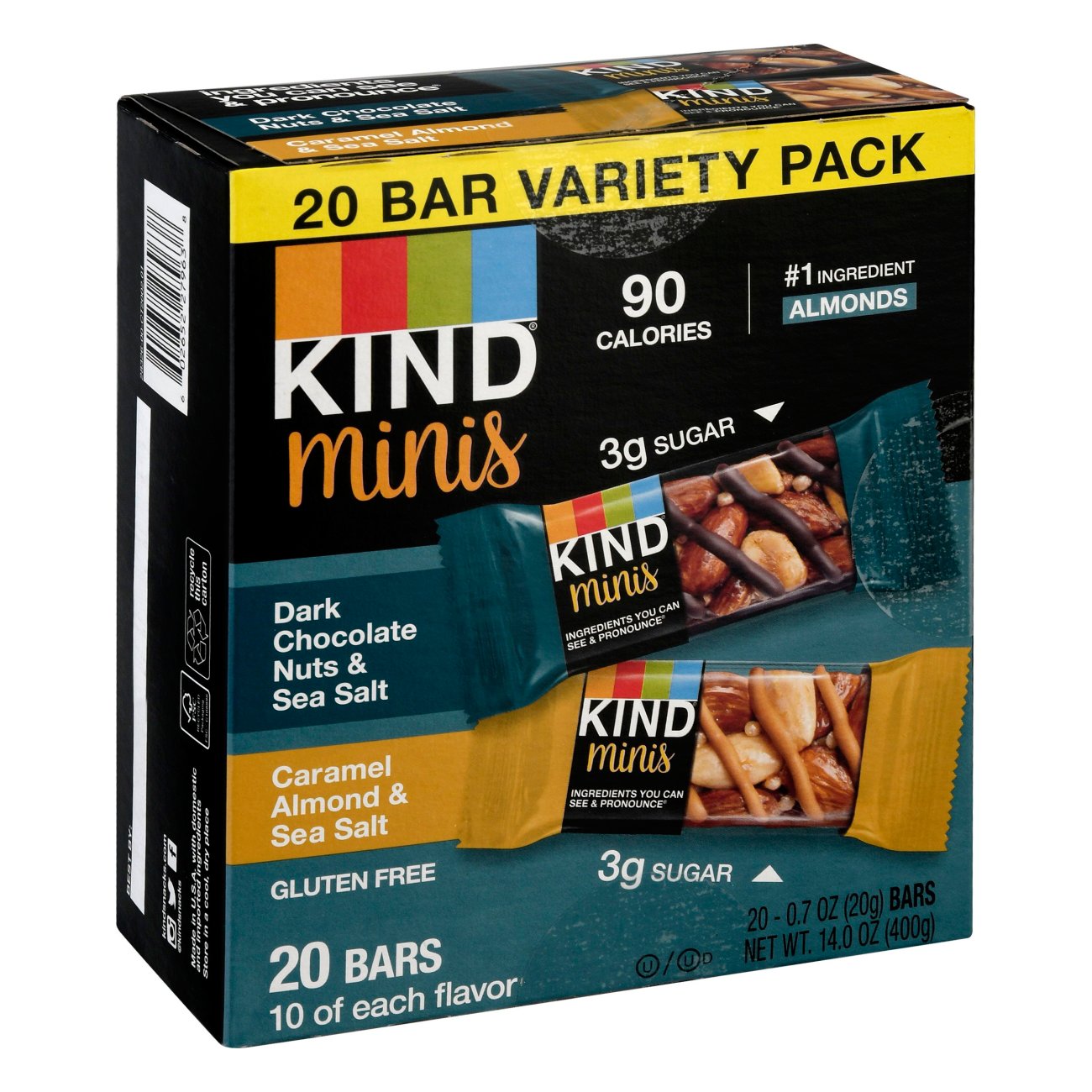 Kind Minis Dark Chocolate & Caramel Almond Bars Variety Pack - Shop ...