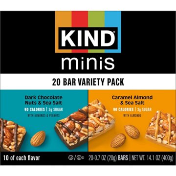 Kind Minis Dark Chocolate & Caramel Almond Bars - Variety Pack