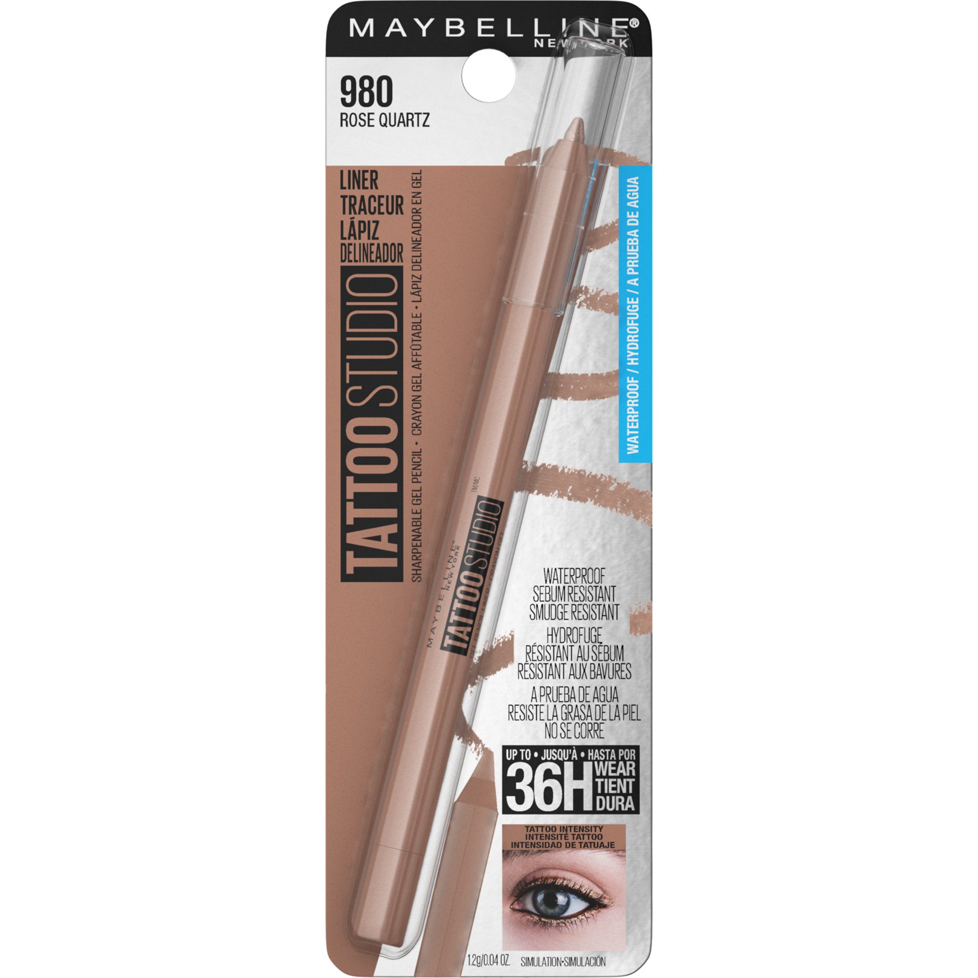 Maybelline Tattoo Studio Sharpenable Gel Pencil Waterproof Longwear Eyeliner Rose Quartz Shop