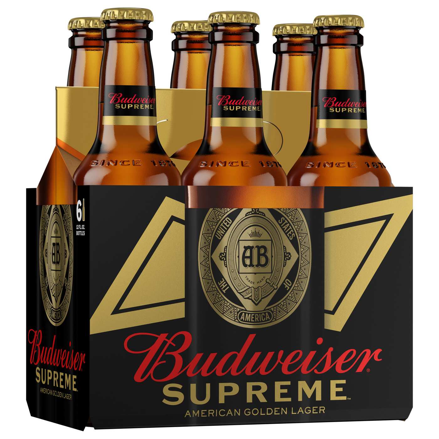 Budweiser Supreme American Golden Lager Beer 12 oz Bottles; image 1 of 2