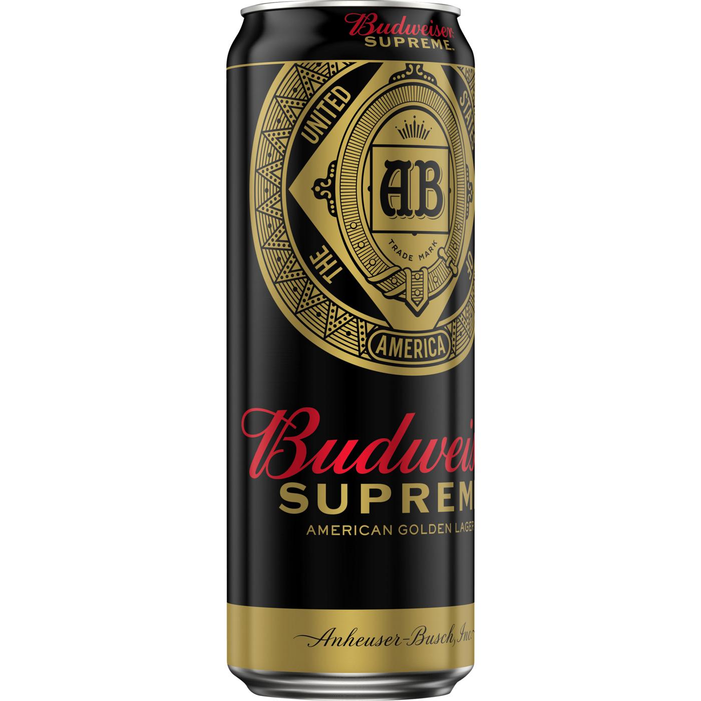 Budweiser Supreme American Golden Lager Beer; image 1 of 2