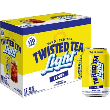 Twisted Tea Light Hard Iced Tea 12 pk Cans, 12 oz