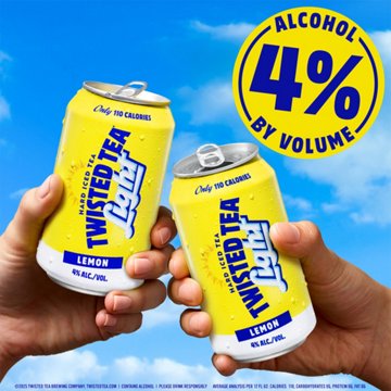 Twisted Tea Light Hard Iced Tea 12 pk Cans, 12 oz