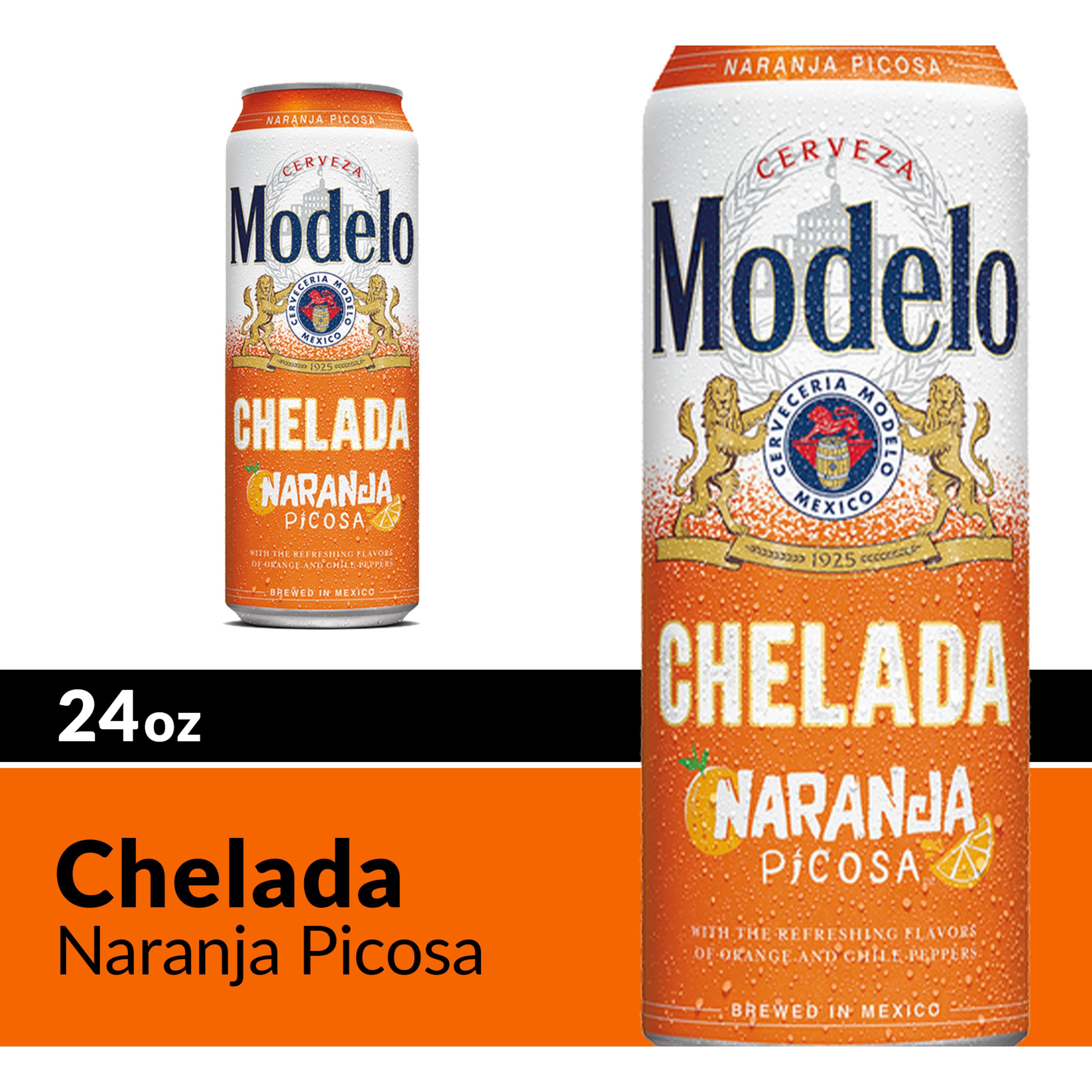 Modelo Chelada Naranja Picosa Mexican Import Flavored Beer 24 Oz Can   006328650 2