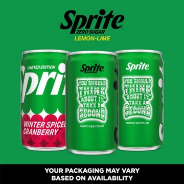 Sprite Zero Sugar Lemon Lime Caffeine Free Soda Soft Drink Fridge Pack 10 pk Mini Cans