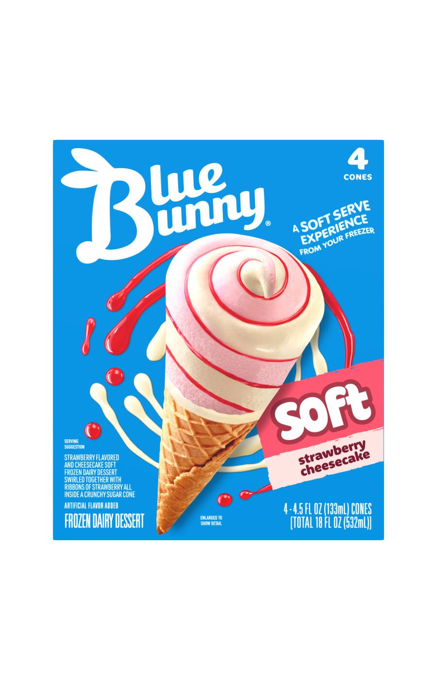 Blue Bunny Strawberry Cheesecake Twist Ice Cream Cones Shop Cones