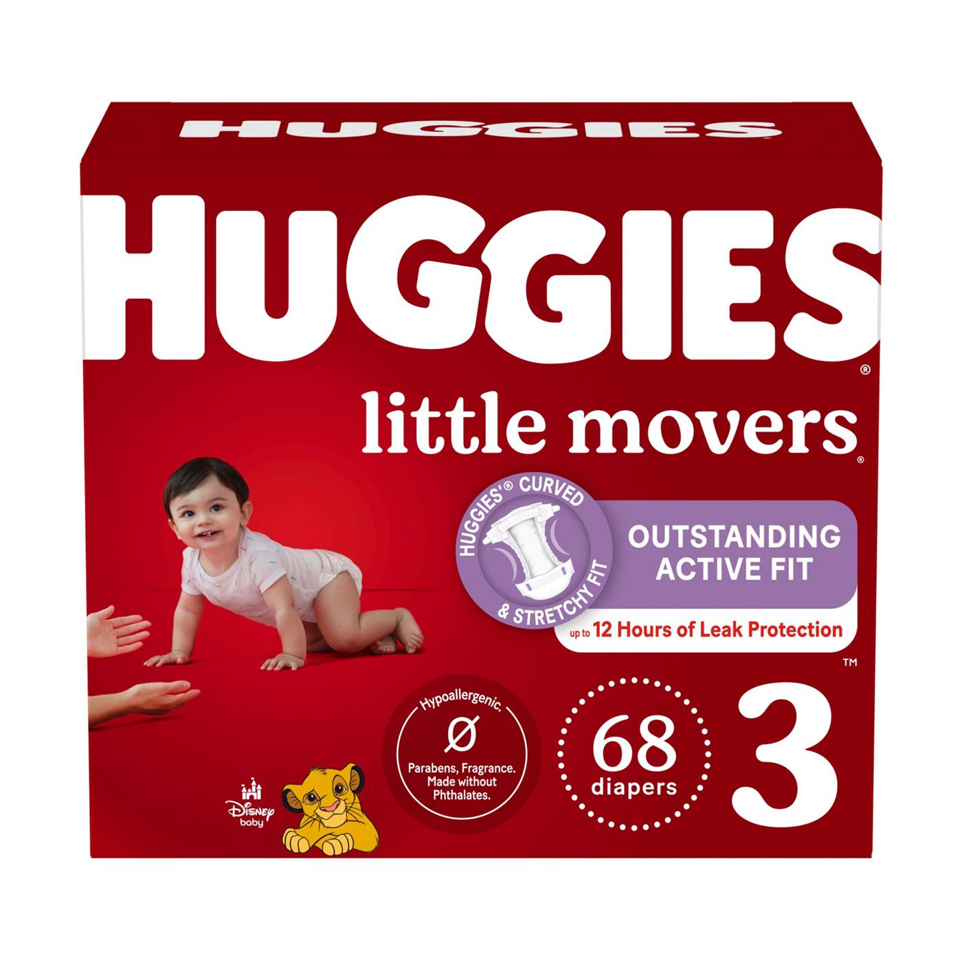 Huggies Little Movers Diapers, Size 3, 1 Month Supply