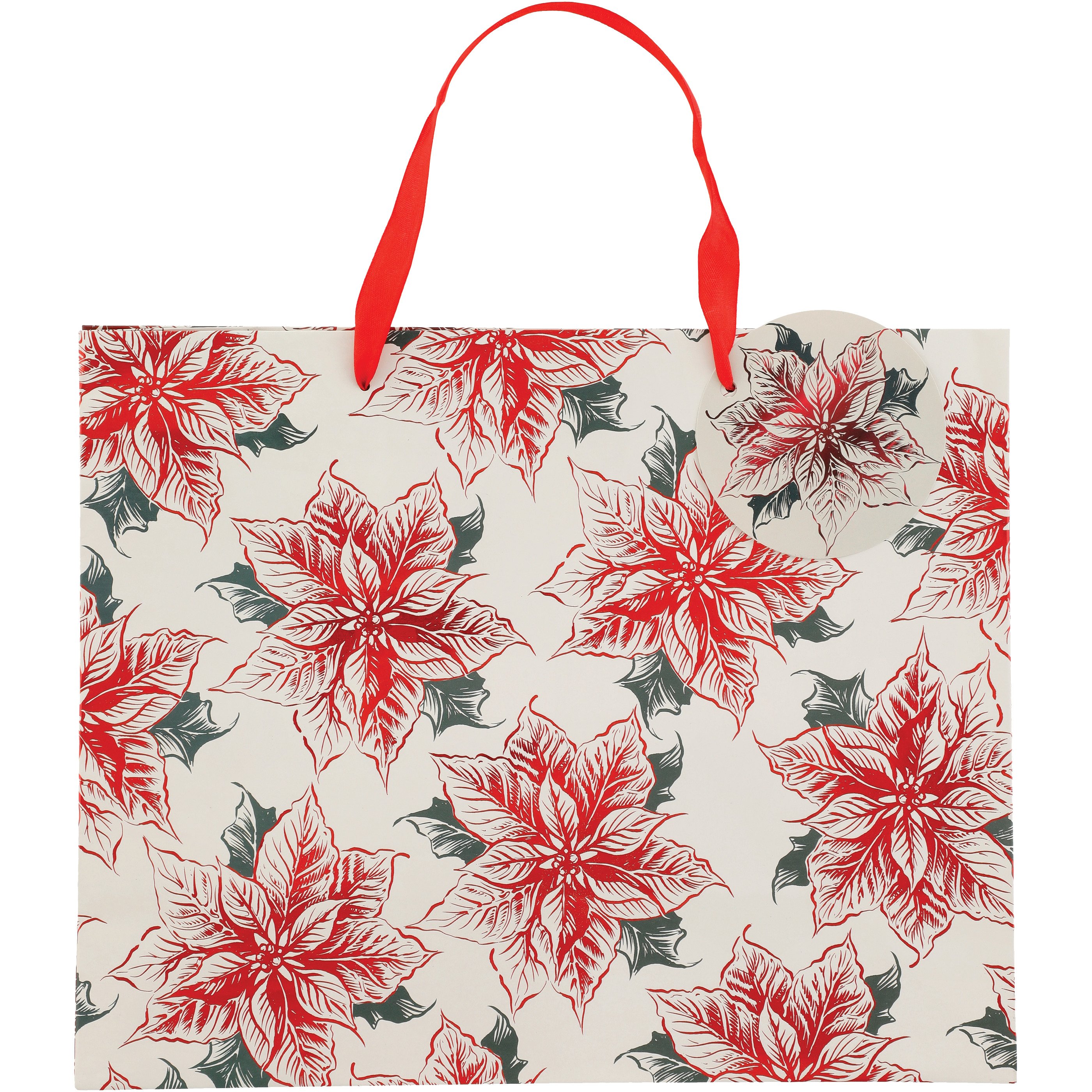 Destination Holiday Poinsettia Print Gift Bag Extra Large Shop Gift Wrap At H E B