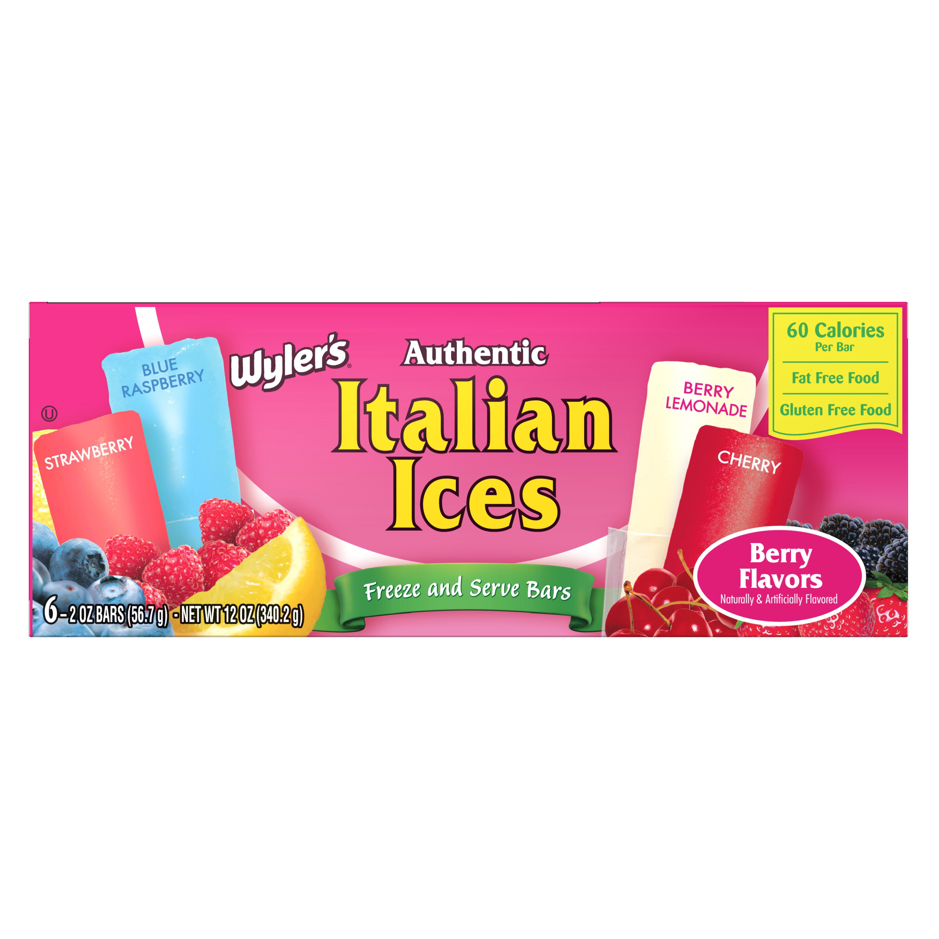 Wylers Authentic Italian Ices 20 Original Kiwi 7092