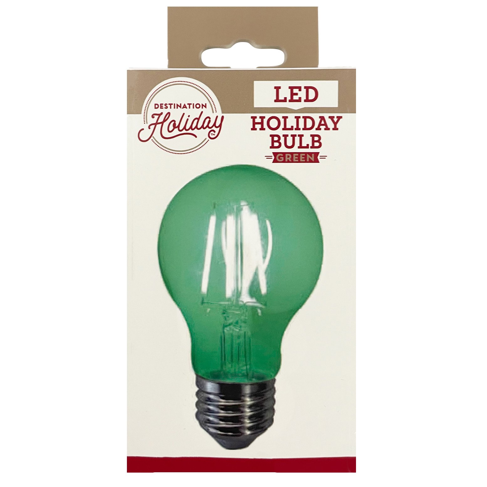 Destination Holiday A19 Filament LED Light Bulb Green Shop Light