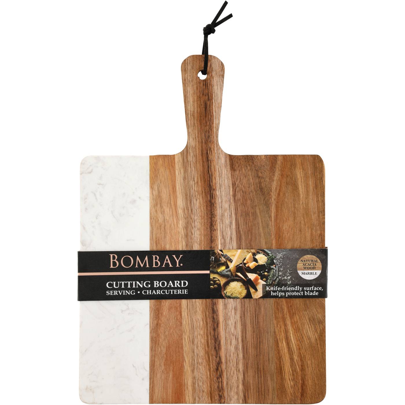 Bombay Acacia Wood & Marble Serving Board; image 1 of 3