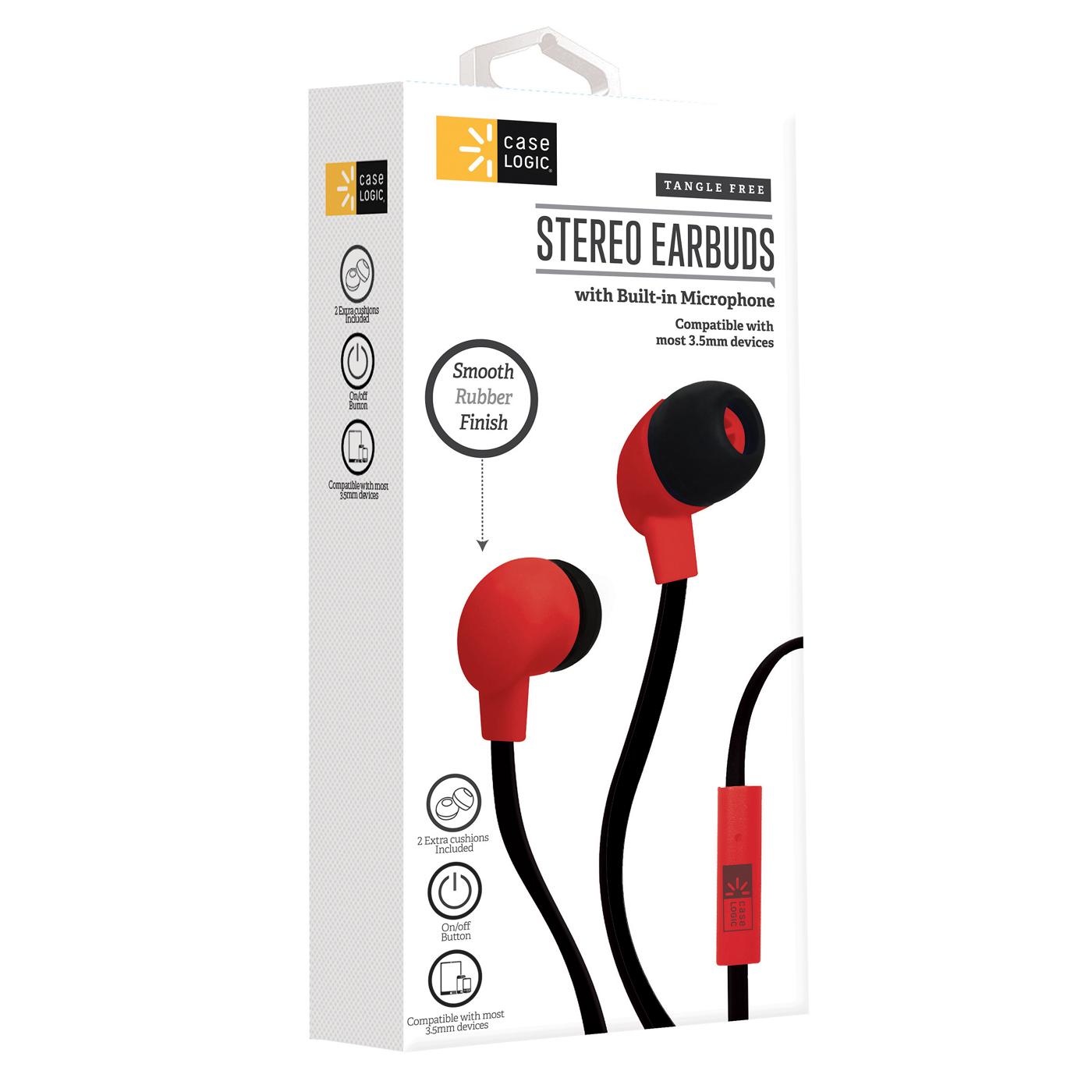 Stereo earbuds with online microphone