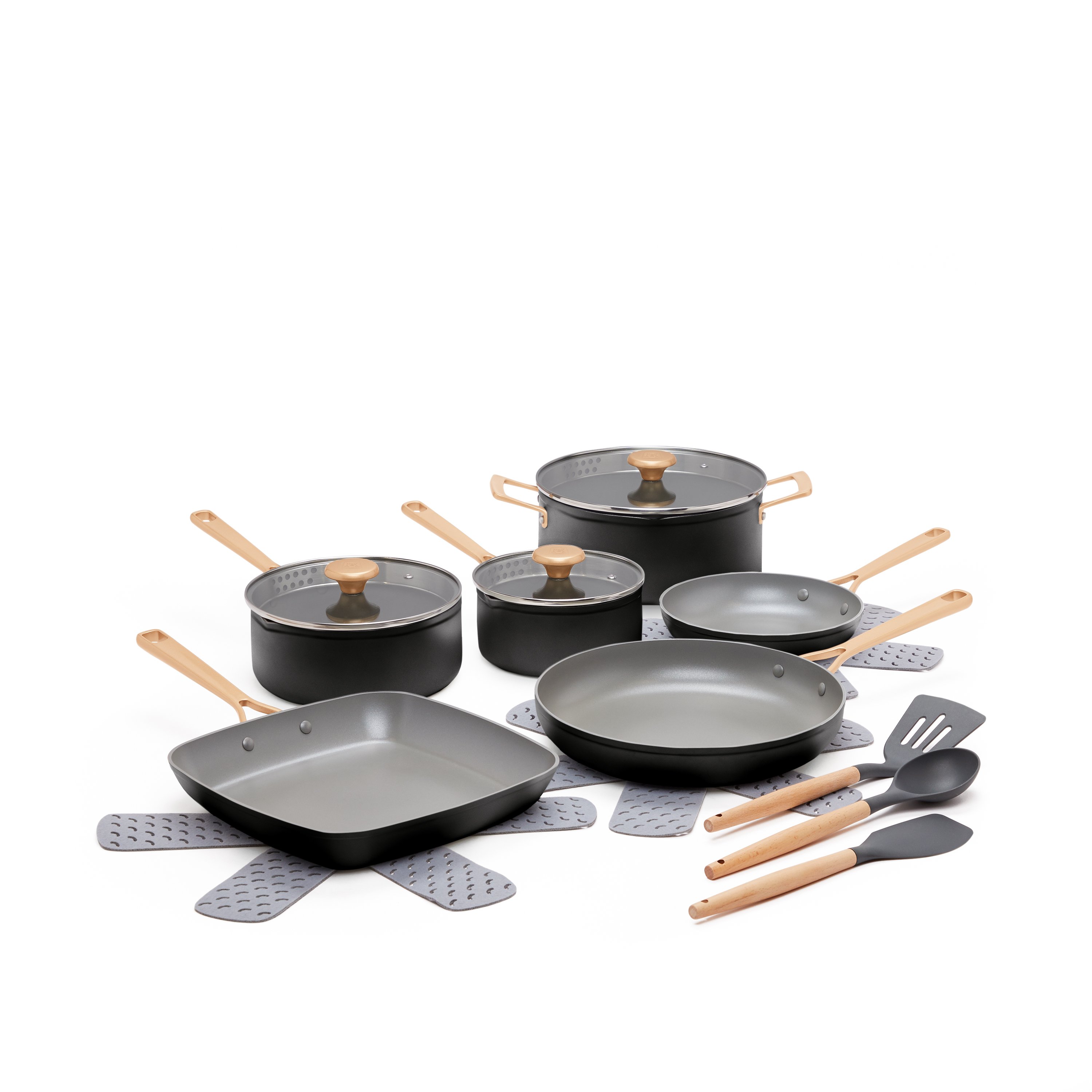 Kitchen & Table by H-E-B Non-Stick Cookware Set - Classic Black - Shop Cookware  Sets at H-E-B