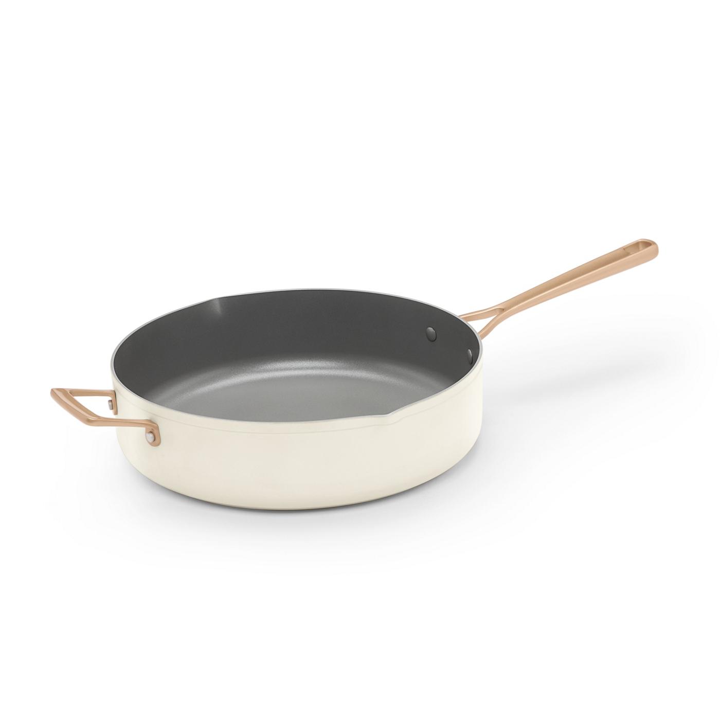 Kitchen & Table by H-E-B Non-Stick Sauté Pan with Strainer Lid - Cloud White; image 2 of 5