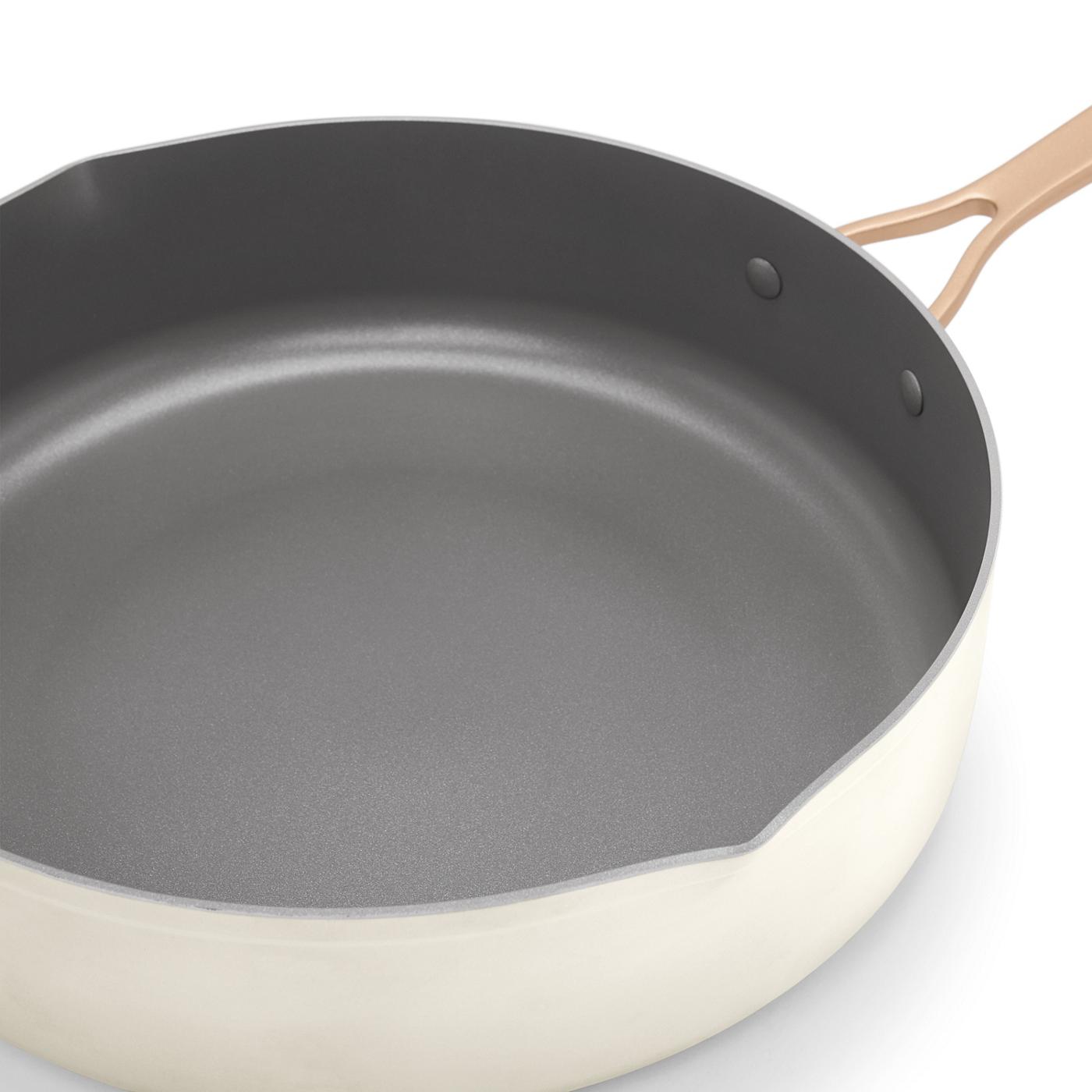 Kitchen & Table by H-E-B Non-Stick Sauté Pan with Strainer Lid - Cloud White; image 3 of 5