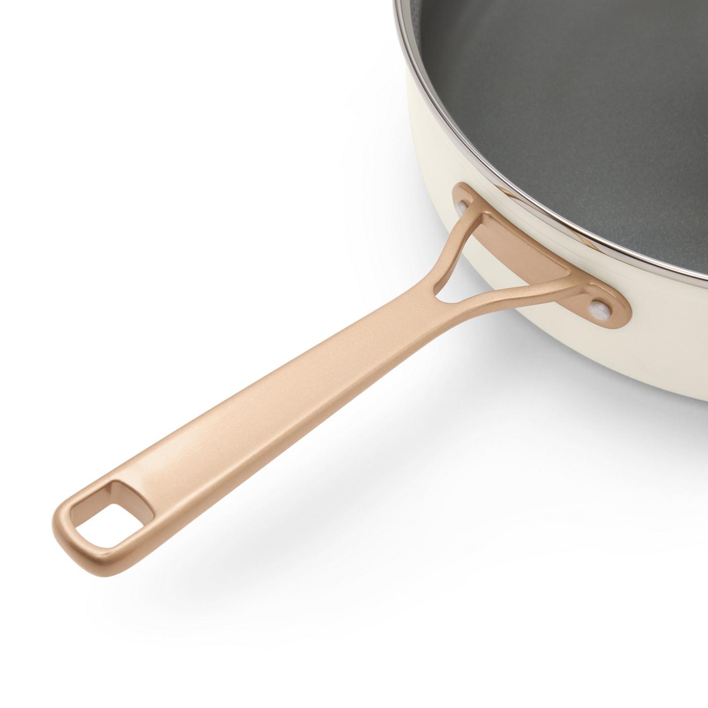 Kitchen & Table by H-E-B Non-Stick Sauté Pan with Strainer Lid - Cloud White; image 4 of 5