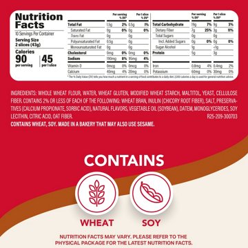 Sara Lee Delightful Soft & Smooth Wheat Bread, 15 oz