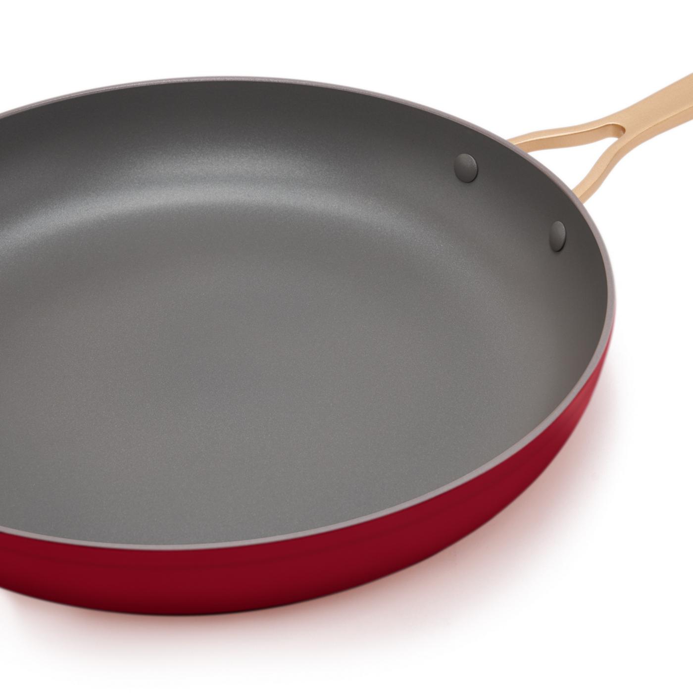 Kitchen & Table by H-E-B Nonstick Fry Pan - Bordeaux Red; image 3 of 6