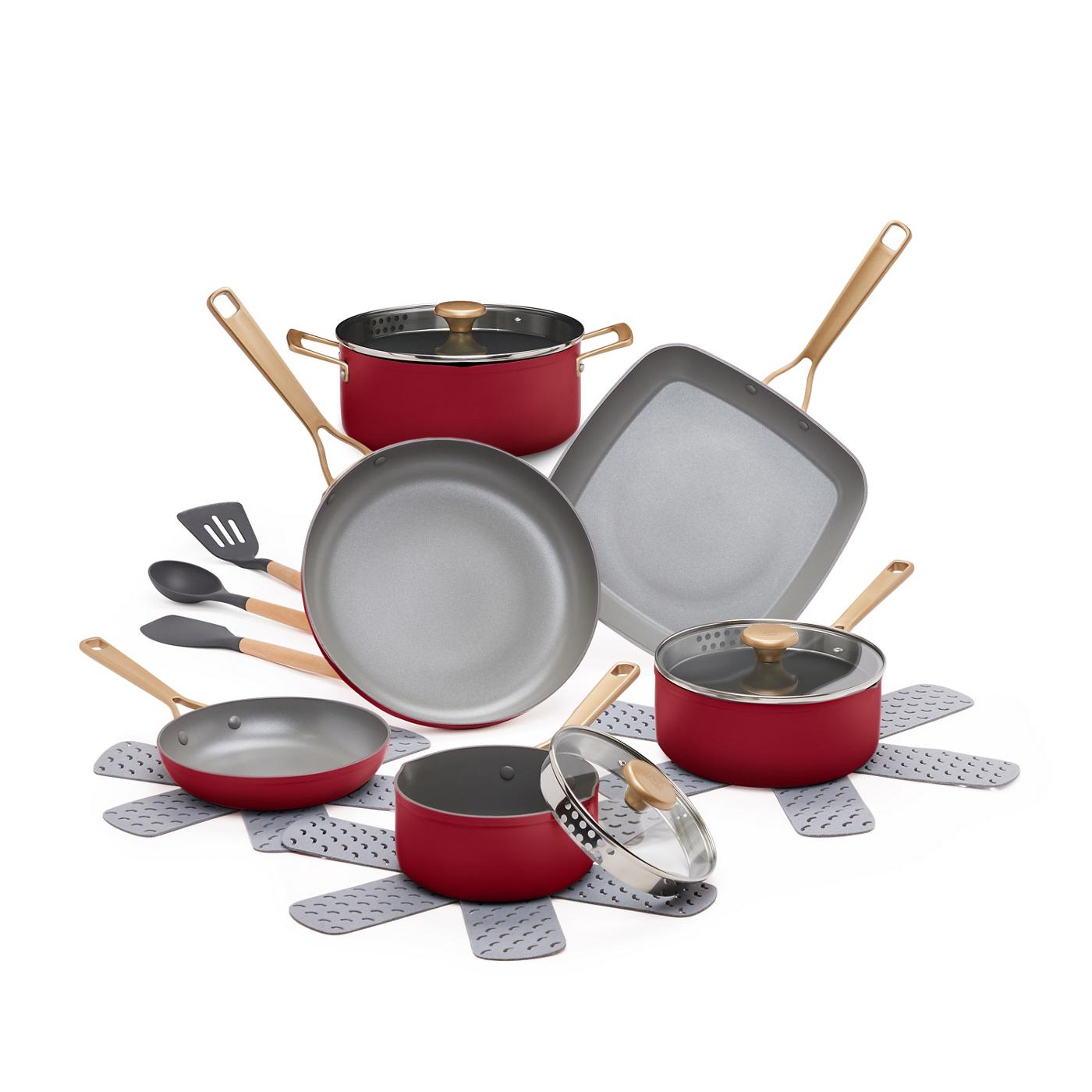 Kitchen & Table by HEB Nonstick Cookware Set Bordeaux Red Shop