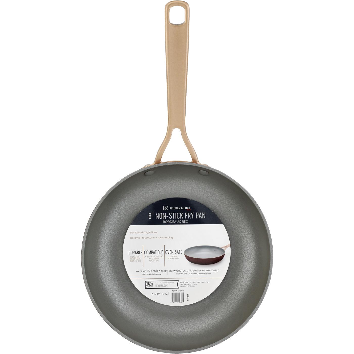 Kitchen & Table by H-E-B Non-Stick Fry Pan - Bordeaux Red; image 6 of 6