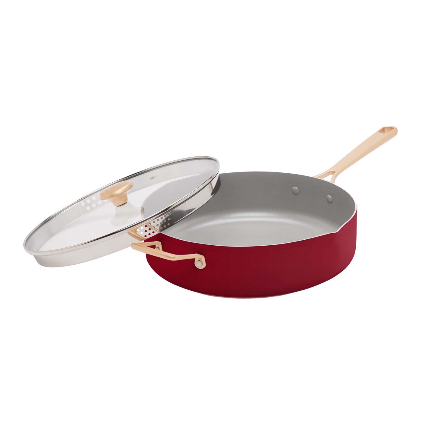 Kitchen & Table by H-E-B Non-Stick Sauté Pan with Strainer Lid - Bordeaux Red; image 1 of 7