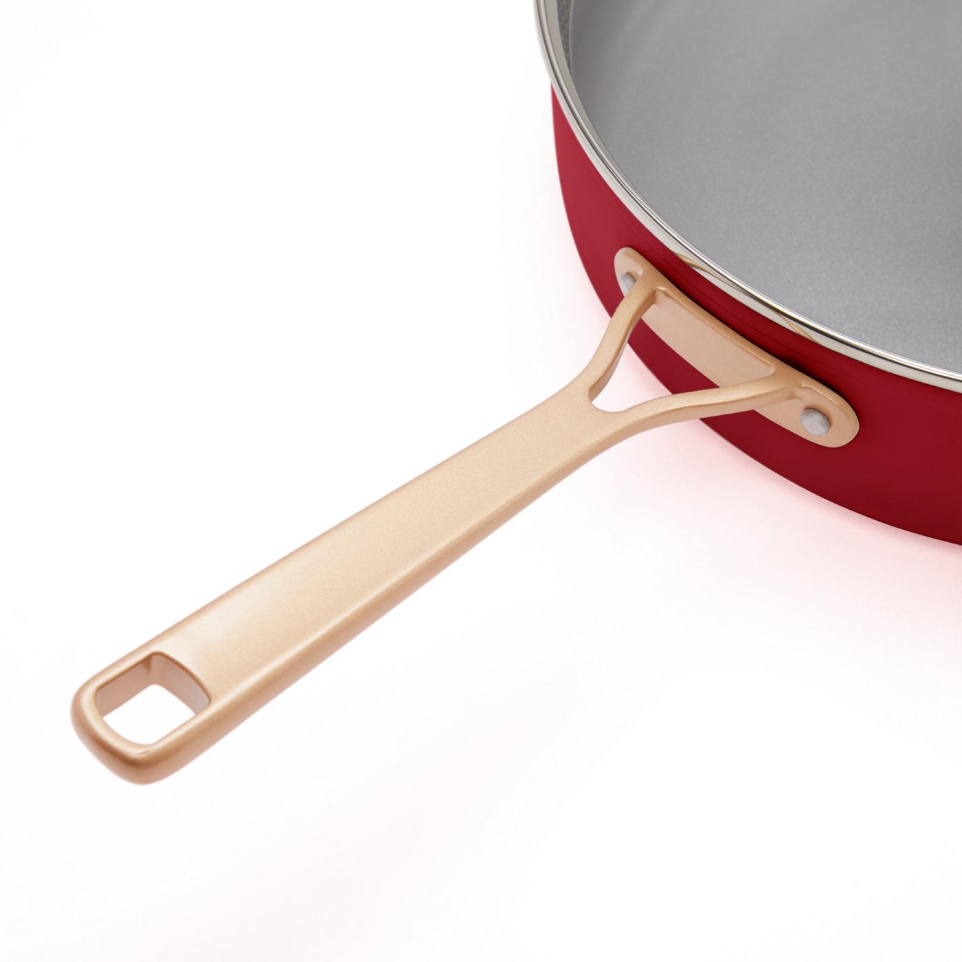 Kitchen & Table by H-E-B Non-Stick Sauté Pan with Strainer Lid - Bordeaux Red; image 5 of 7