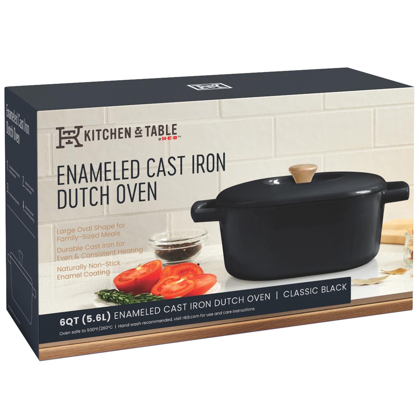Kitchen & Table by HEB Enameled Cast Iron Dutch Oven Classic Black