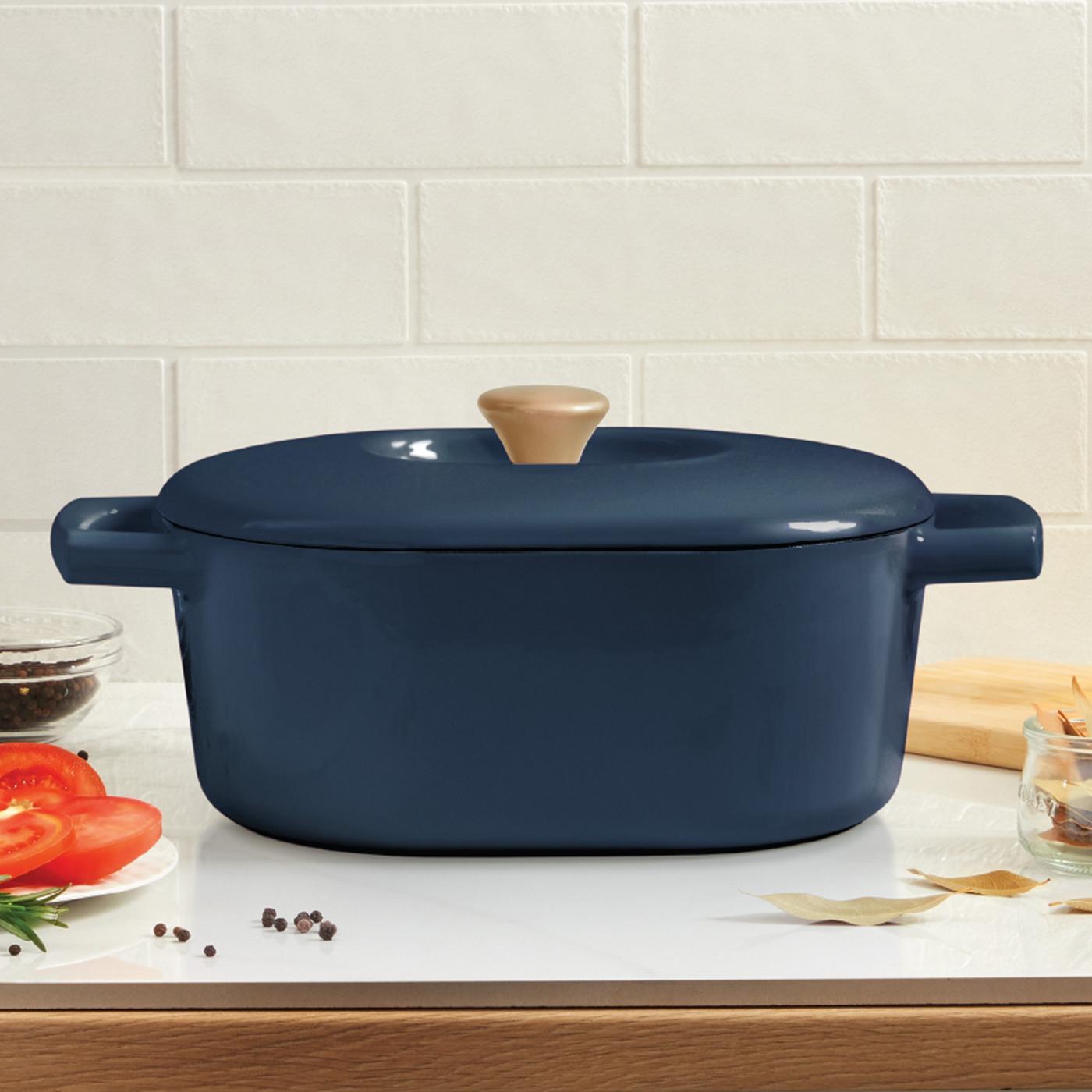 Kitchen & Table by H-E-B Enameled Cast Iron Dutch Oven - Ocean Blue; image 3 of 5