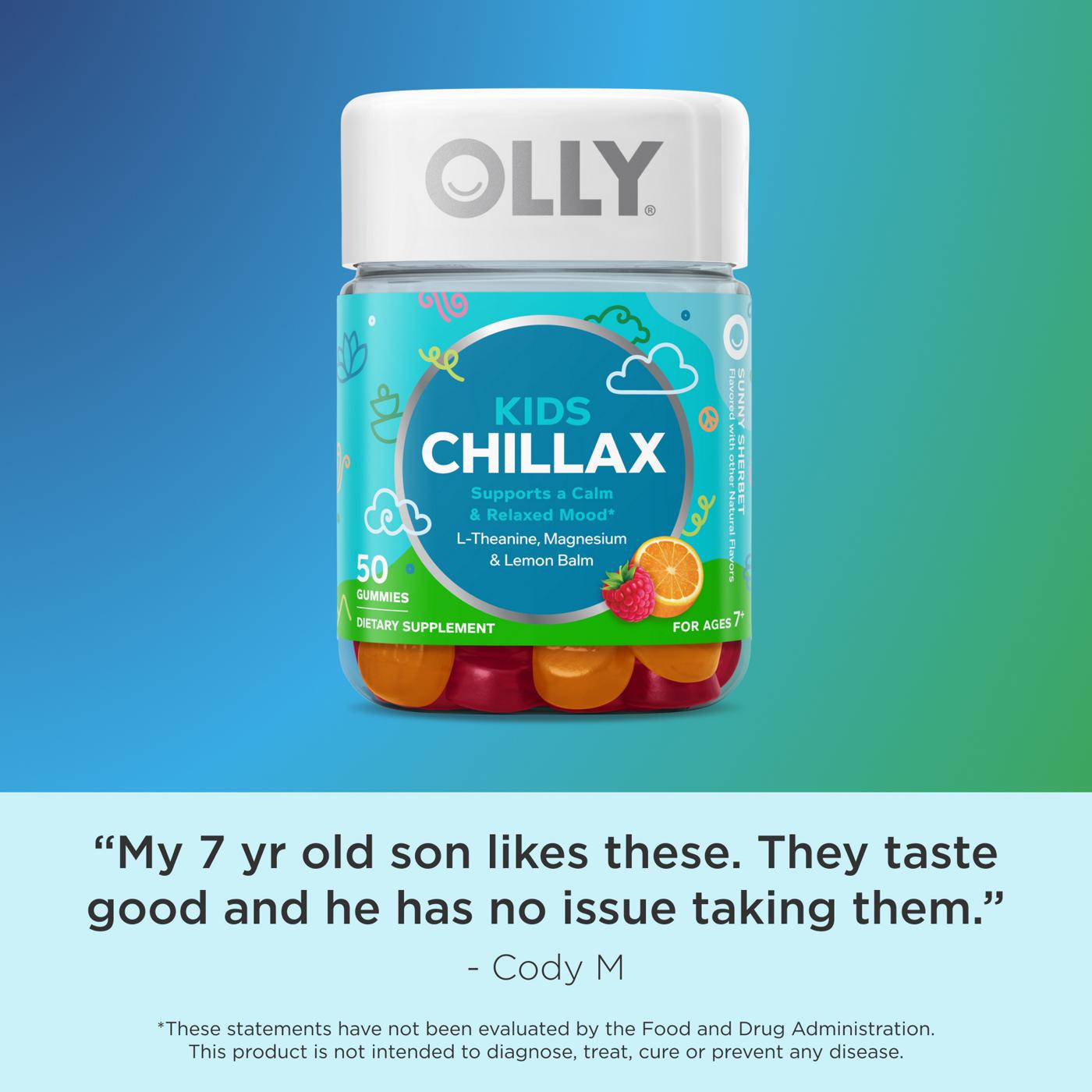 OLLY Kids Chillax Gummy Supplement with Magnesium and L-Theanine, 50 Count; image 10 of 12