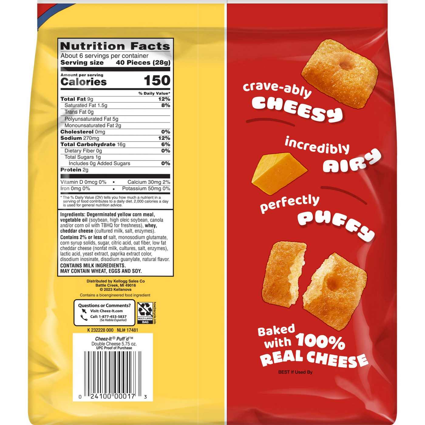 Cheez-It Puff'd Double Cheese Cheesy Baked Snacks; image 4 of 4
