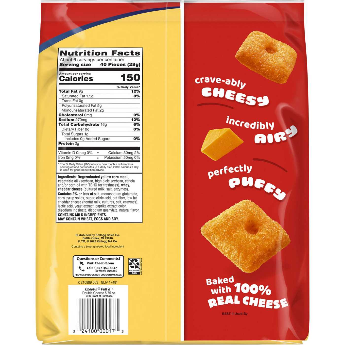 Cheez-It Puff'd Double Cheese Cheesy Baked Snacks; image 5 of 5