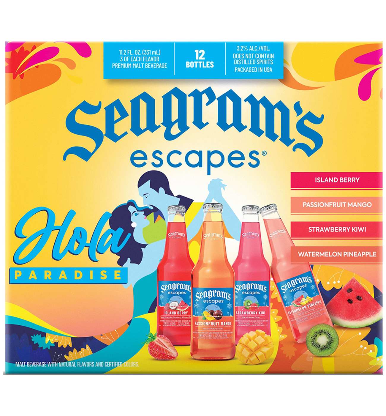 Seagram's Escapes Hola Paradise Variety Pack Bottle 12 pk Shop Malt
