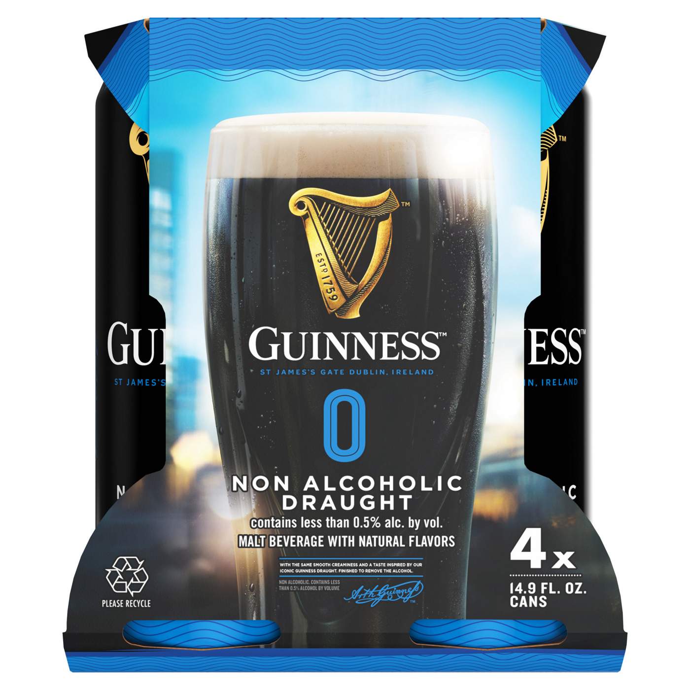 Guinness Draught 0 Non Alcoholic Stout Beer; image 1 of 4
