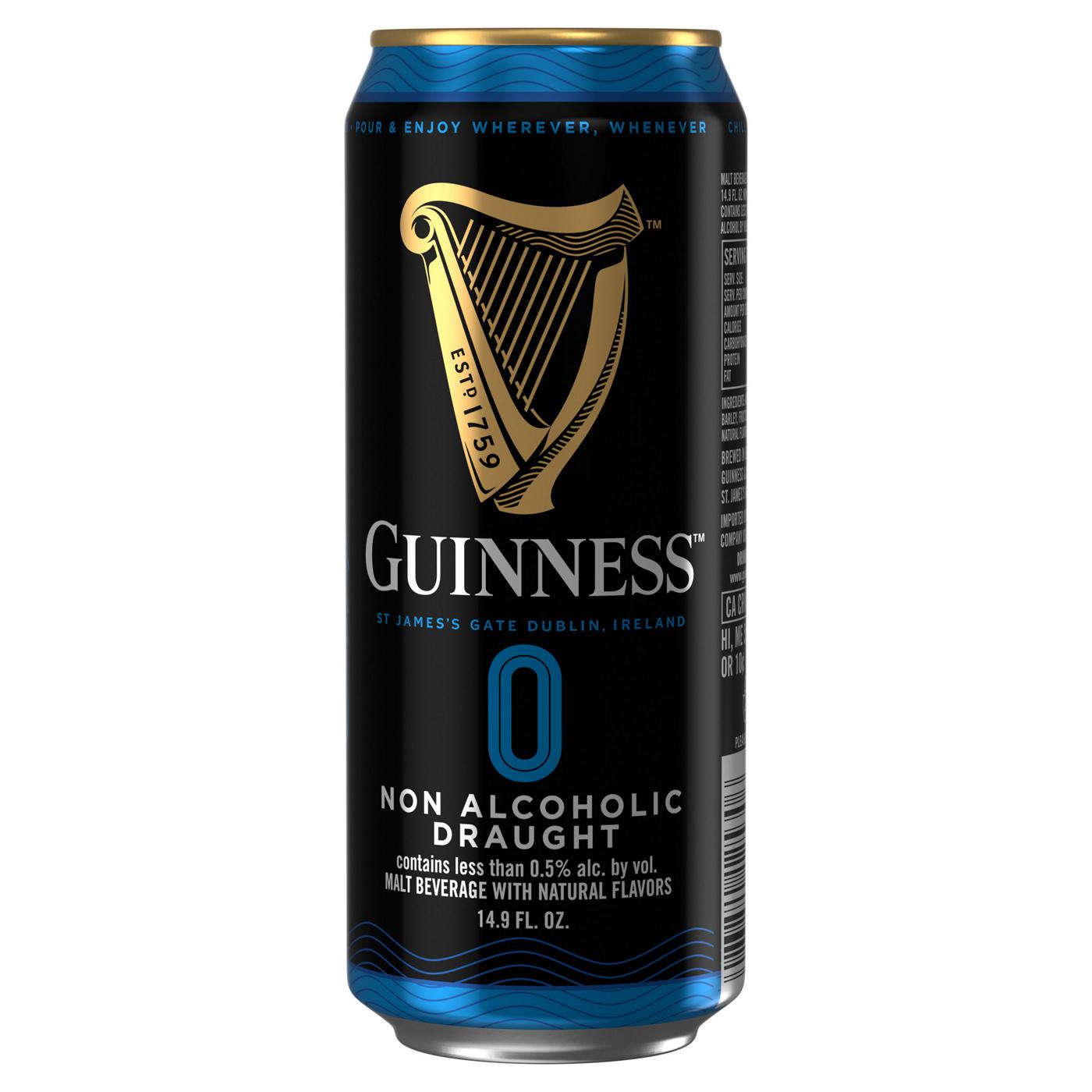 Guinness Draught 0 Non Alcoholic Stout Beer; image 3 of 4