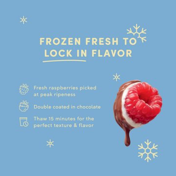 Tru Fru Frozen Raspberries - Milk + White Chocolate, 8 oz